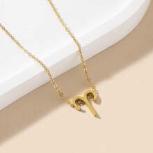 1 件装新款时尚不锈钢十二生肖 O 型链项链女款生日礼物 - 金黃色 - 查看 15