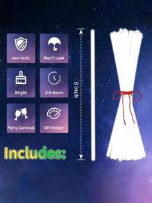 10/100pcs Glow Stick Party Favors: 100 Pcs Glow Sticks, Party Accessories Including Glow Necklaces, Glow Bracelets, Glow Glasses And Triple/Butterfly Connectors - Multicolor - View 9