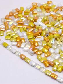 30pcs/Bag Pink Red Green Color Faceted Grid Rectangle Square Loose Beads Glass Beads Faceted Loose Spacer Beads For Jewelry Making DIY Jewelry Accessories Design