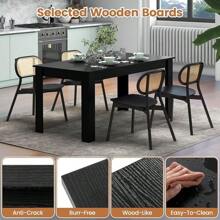 Moccha - Mesa de comedor de madera para 4 a 6 personas, mesa rectangular de madera de 63 pulgadas, mesa de cocina moderna con patas en forma de L, capacidad de peso de 350 libras, mesa de comedor de - Negro - - Ver 5