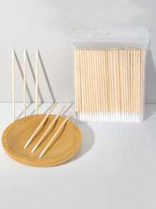 100/200/300/500/1000 Stück Ultrafeine Einweg-Nagelpflegestäbe mit spitzer Spitze für Präzision - Packung mit kleinen, holzstäbchenartigen Stäben für die Nagelpflege, Einzelkopf- und Doppelkopfreinigungsstäbe mit Mikrorand, Reinigungsstäbe mit spitzer Spitze, Mehrzweck-Präzisions-Holzstäbe, verwendbar für Makeup, Tattoo-Dauerversorgung, tägliche Reinigungsutensilien
