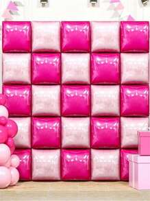 50 个 19 英寸双面方形背景墙气球(带绑带)生日、婚礼、周年纪念、节日派对装饰、主题派对背景墙装饰用品 - 50pcs方塊背景牆 - 查看 18