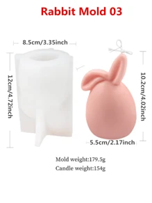 Molde de silicona en forma de huevo redondo y conejo 3D para velas, kit de decoración DIY creativo para hacer velas, jabón y decoraciones de Pascua con aroma