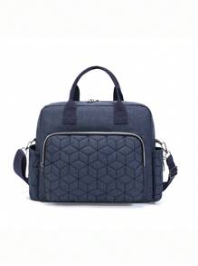 1pc Solid Color New Nylon Mommy Bag Multifunctional Tote With Dry & Wet Separation, Large Capacity Diaper Bag - Multicolor - View 8