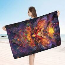 1 Piece Extra Large Beach Towel - Quick Drying, Soft, Lightweight, Sand-Free, Microfiber Material, Cute Bird Design, Ideal Gift For Women And Adults, Suitable For Pool, Travel And Swimming Summer, Holiday