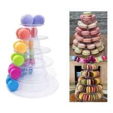 Suporte de Torre Redondo em Plástico Transparente, Suporte de Exposição de Bolo, Suporte de Sobremesas, Cupcake, para Festa de Aniversário, Casamento, Formatura, Comemorações, Ação de Graças, Natal ou Qualquer Outro Evento