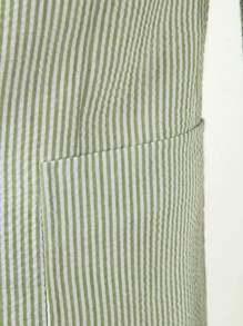 Furuyal Men's Blazers Striped Classic Button Front Casual Two Button Slim Fit Long Sleeves Business Lightweight Suit Jacket Wedding Prom Party Office Grass Green Size XS-3XL - Green - View 7