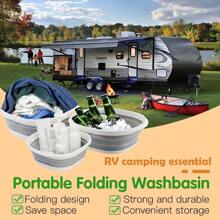 3 قطع/1 قطعة حوض غسيل قابل للطي، سلة غسيل، حوض بلاستيكي، حاوية تخزين توفير مساحة، حوض قابل للطي للأطباق والغسيل والرحلات والتخييم والمنزل والحمام، ديكور منزلي للخريف والعودة إلى المدرسة