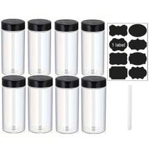 400ml Plastic PET Transparent Reusable Spice Jar With Dual Lids, Herb & Spice Storage Container With Sprinkler