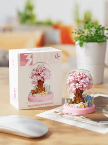Un set de 1129 piezas de bloques de construcción con micropartículas de una casa del árbol de las cuatro estaciones, juego de construcción para adultos (+14 años), para construir una mágica y dulce casa del árbol, ideal para decoración de la sala de estar, regalos de cumpleaños, regalos para amigos, familia y parejas, un regalo creativo para el Día de San Valentín