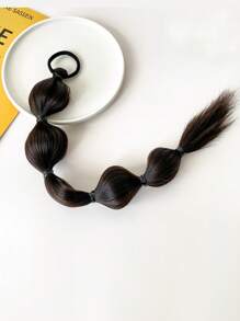 2 件装 16 英寸合成马尾辫接发 编织带弹性头带 盒状马尾辫 适合儿童