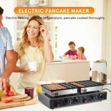 Maquina Electrica Industrial Comercial Doble Mini Hotcakes - Negro - Ver 8