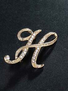 Vintage Versatile Men's English Letter Brooch, Suit Lapel Flower Badge, Unisex Fashionable Large Pin Clothing Accessory, High-End Suit Decoration, Sweater/Jacket Pins, Suitable For Parties, Weddings, Birthdays, Daily Wear, Holiday Gifts