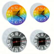 1pc Lager And Small Size Clock Resin Mold Roman Numerals Arabic Numerals Hanging Clock Silicone Mold For Epoxy Resin DIY Clock Tray Making Home Decor - White - View 4
