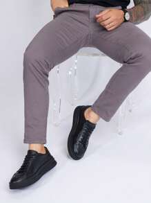 Mateo Floater Leather Casual Sneakers – Comfort And Style For Everyday Church Party Graduation Work - 全黑 - 查看 3