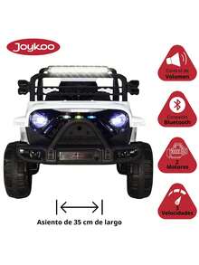Joykoo Camioneta Montable Electrica para Niños Control Remoto 12v - Blanco - Ver 3