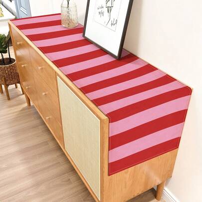 1 Stück rechteckiger gestreifter Tischläufer, Küchen- und Esszimmer Tischdekoration, Textil Dekorationsartikel für das ganze Jahr