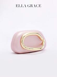 Pearlescent Powder, PU Leather Clutch - Ideal For Valentine's Day, Comfortable And Fashionable, Fashion Handbag, Personalized Gift Option, Accessory 2025, Chic Style For All Occasions, Luxury Feel At Affordable Price, Prom Bag For Party