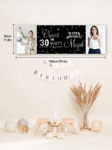Personalized Custom Birthday Banner Customize Your Own Photo/Design/Artwork/Text Birthday Party Backdrop Poster Decoration Diy Gifts,Graphic Print - Multicolor - View 9