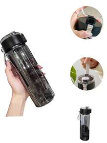 1 Stück hoher Tee-Infusor Becher mit Griff, Milchtee Kaffee Fruchtgetränk Becher, auslaufsicher, stoßfest, hitzebeständig, hohe Kapazität, stilvolles Design, geeignet für Männer & Frauen, Büro & Outdoor Gebrauch, tragbare Wasserflasche - Verschiedenfarbig - Übersicht 11