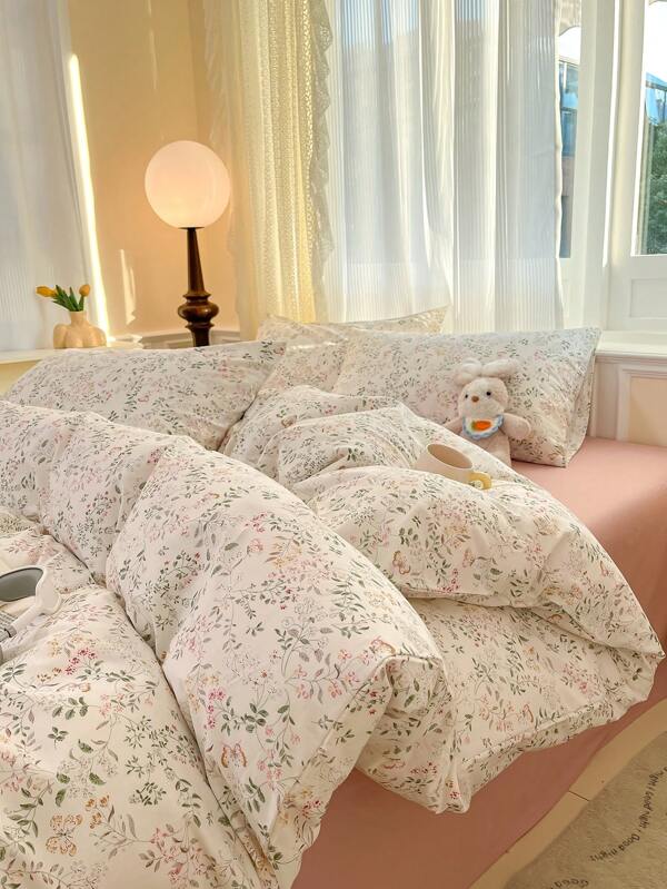 مجموعة بياضات الربيع الجديدة 2025، 3 قطع: غطاء لوسادتين + غطاء لحاف واحد (المحتويات غير مشمولة)