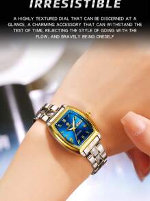 FNGEEN 男士蓝色石英表顶级豪华品牌时尚石英男士手表防水不锈钢商务日期金色腕表男士礼物 - 均碼 - 查看 9