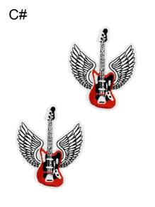 Set de 2/6 piezas de parches bordados de calavera y guitarra rock de estilo punk para música callejera, para planchar o coser en ropa, accesorios, mochilas, vaqueros, chaquetas, camisetas, gorras, vestidos, etc.