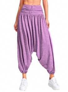 Pantalon Para Danza Y Ejercicio Comodo - Lila Púrpura - Ver 2