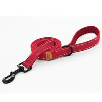 Lynxking 1 pièce Laisse pour chien, sangle en sangle avec bandes réfléchissantes et anneau en D pour chiens petits, moyens et grands