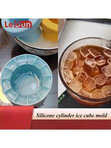 Molde para cubitos de hielo, Bandeja de cubitos de hielo de silicona, Molde cilíndrico para cubitos de hielo para uso doméstico