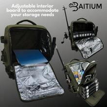 Fishing Backpack Fishing Tackle Backpack With Rod Holders 40L Tackle Bag With Cooler Fishing Bag Fishing Tackle Backpack Fishing Tackle Box Backpack Fishing Gear Jet Black - JetBlack1 - View 5