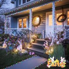 KBO JMEXSUSS Easter Lights Clear Wire Outdoor Indoor, 168ft 600 LED Multicolor Easter String Lights Plug In For Bedroom Tree Room Party Decorations - Easter Color - View 3