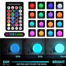 USB Rechargeable Decorative Table Lamp, Creative 16-Color Novelty PE Stool Lamp, Square/Round Atmosphere Bar Counter Lamp, Waterproof Swimming Pool Decoration Light - Round - View 5