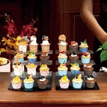1 juego de expositor acrílico dulce: soporte transparente para cupcakes, soporte de bufé y bandeja de servir galletas/dulces, apto para bodas, cumpleaños, ducha, merienda