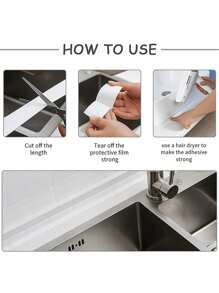 1 Roll 1/3/5M Sealant Tape, Waterproof And Mold-Proof Sealant Tape For Kitchen/Bathroom/Tile Joints & Corners