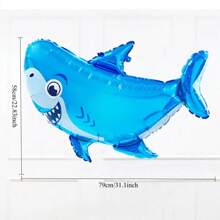 New Mermaid, Marine Animal, Shark Shaped Aluminum Foil Balloons, Suitable For Holiday, Birthday Party Decorations - Mermaid Ocean Animal Shark Aluminum Film Balloon - View 4