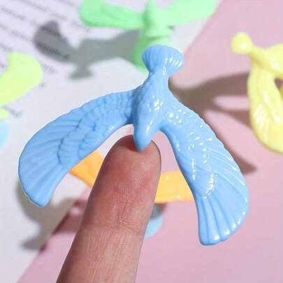 10pcs Multi-Color Interesting Gravity Operated Birds, Balancing Bird, Science Balance, Gravity Challenge Pendulum Toys, Office Supplies, No Feathers, No Batteries Required, Suitable For Party Decor And Gifts