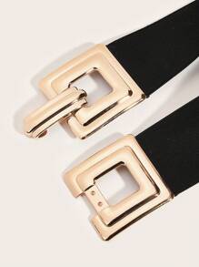 1 件女孩优雅腰带，带有 Y2K 和美人鱼鳞片设计，弹性拉伸腰带，适合连衣裙，时尚配饰 - 黑色 - 查看 3