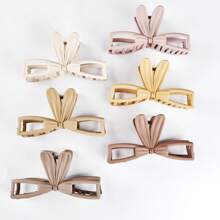 1/3 件可爱兔子发爪夹，简约风格，可爱甜美兔耳发型配件大号，非常适合高马尾辫、日常佩戴、女性复活节礼物 - 藕粉色 - 查看 7