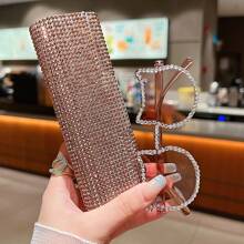 1pc Shiny Diamond-Shaped Multi-Function Storage Box, Suitable For Car Storage, Eyeglasses, Jewelry, Earphones, Cables