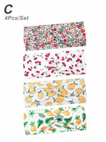 1 Stück/4 Stücke Damen Stirnband für Alltag & Outdoor Sport, Obst Motiv: Zitrone, Wassermelone, Kirsche, bunte Haarzubehör