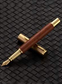 [Custom Order] Providing 1pc High-Quality Customized Product, Heavy Metal Feeling, Electroplated Brass Clip, Wooden Pen Barrel, Brass Cap, 0.5mm Nib Fountain Pen, With 1pc Gift Box Pocket Clip - Smooth Writing, Refillable Medium Nib, Comes With 2pcs Refill Cartridges, Elegant Gift Box, Personalized Business Gift - Unique, Thoughtful Fountain Pen Gift Set For Colleagues, Friends, Family, Holidays Such As Christmas, Father's Day, Thanksgiving, Valentine's Day, Mother's Day, Teacher's Day Back To School
