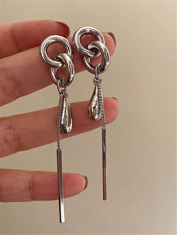 Aretes Colgantes De Borla Feng Shui Metálicos, Joyería Europea Y Americana