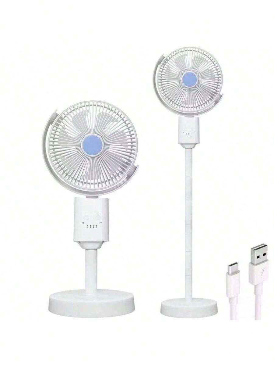 110cm Rotating Table And Floor Fan USB Portable Articulated With Rechargeable Battery - Bingo - 彩色 - 查看 1