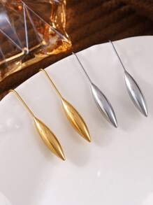 1 对不锈钢 18K 镀金泪滴形耳环，适合日常佩戴的女士时尚耳环 - 水滴耳環 - 查看 4