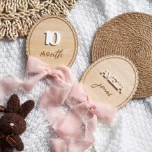 Customized Wooden Lace, Ribbon Bow, Interchangeable Milestone Cards | Personalize With Name, Baby Monthly Milestones, Nursery, Baby Shower Gifts,Graphic Print