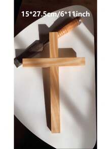 1pc 5/11inch Wooden Cross, DIY Wall Unfinished Wooden Cross, Blank Wood Christian Catholic Cross Made In ,Handmade Catholic Cross, Wooden Cross For Walls, Jesus Christian Hanging Cross As A Gift For Families