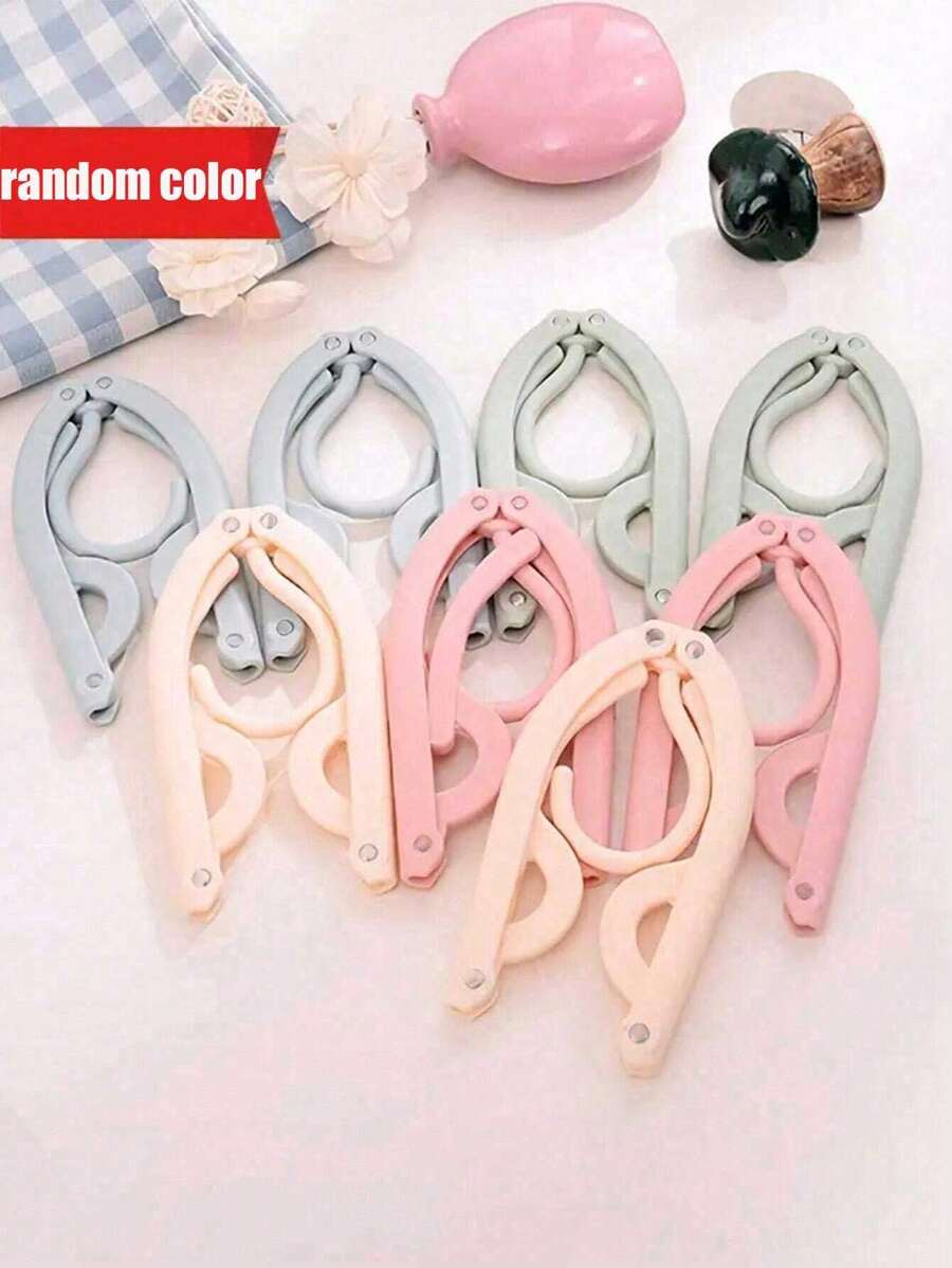 Portable Folding Clothes Hanger, Foldable Travel Clothes Rack, Non-Slip Design, Random Color Delivery - Multicolor - View 1