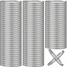 100 piezas/paquete Anillos partidos de hierro, 25mm de diámetro, color plateado, adecuados para manualidades DIY, joyería y organización de llaves