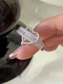 1 PC Romantic 925 Sterling Silver Cubic Zirconia Rings Wedding Jewelry For Women Fine Jewelry